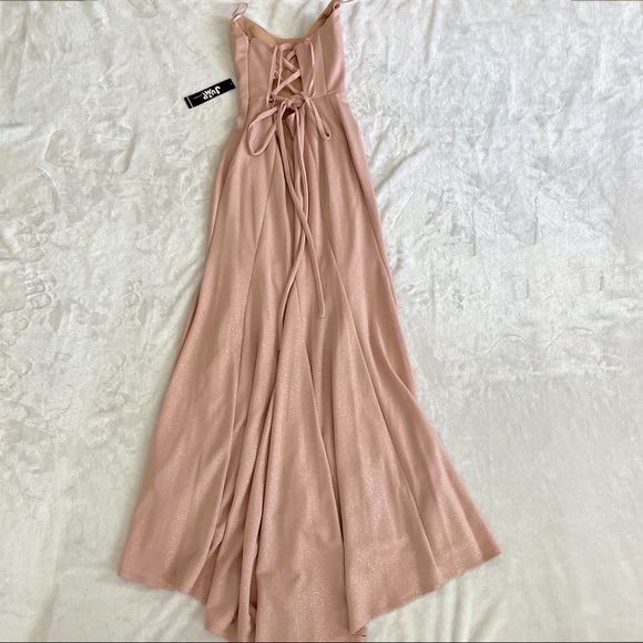 Glitter Side Slit Formal Prom Dress - Picture 7 of 7